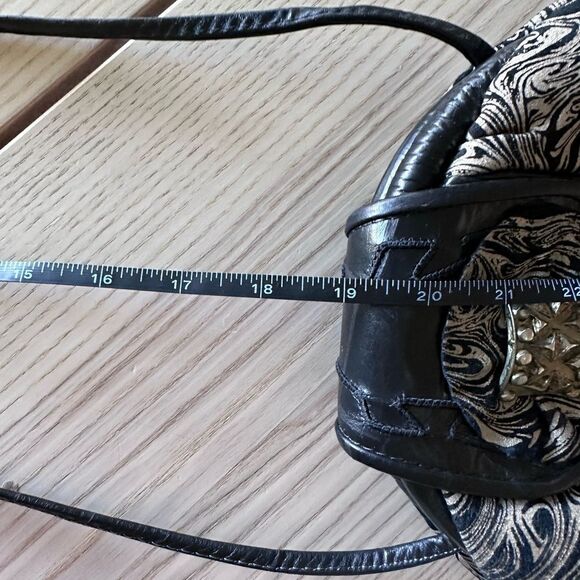 Park Ave Int Vintage genuine leather alligator brocade and metal detailing purse - Picture 8 of 10